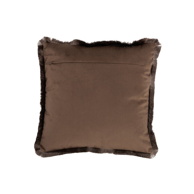 J-Line Cushion Alpha Square - polyester - brown