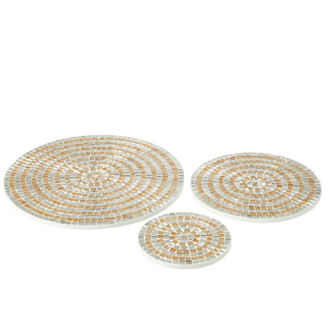 J-Line Mosaic tray - tray - glass - silver/gold - L