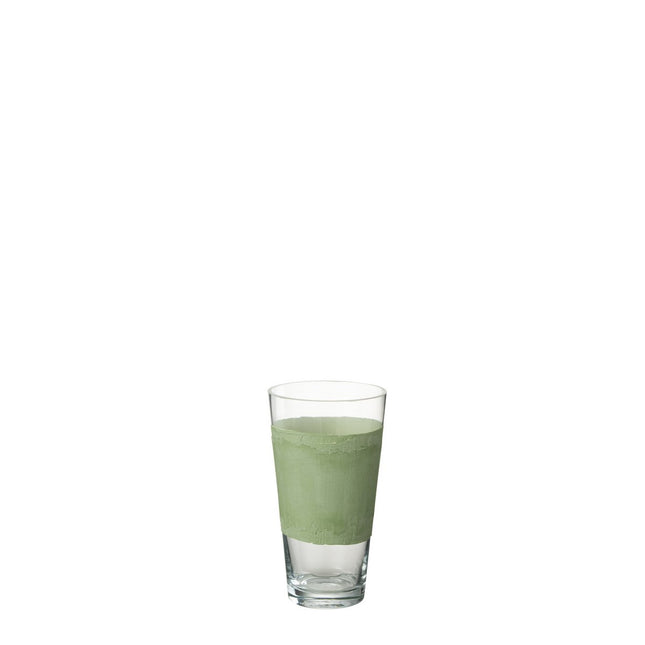 J-Line vaas Delph - glas - transparant/groen - extra small