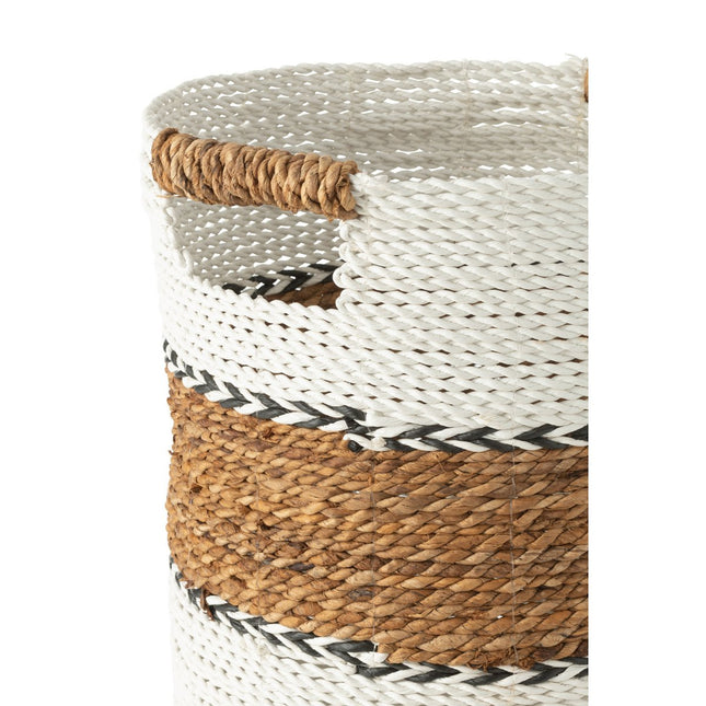 J-Line Set Of Three Baskets Laura Raffia White/Natural