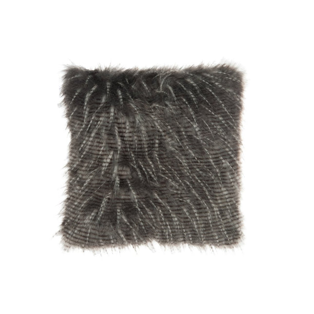 J-Line Cushion Thick Stripes Faux Fur - imitation fur - white/grey