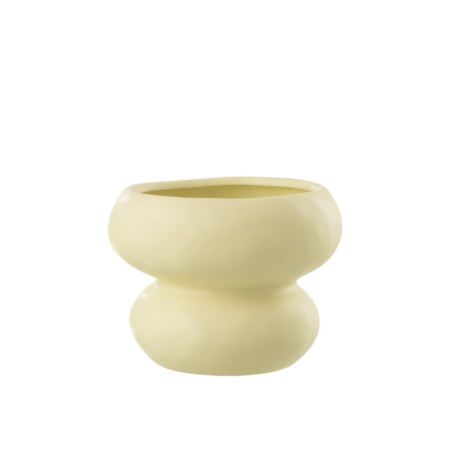 J-Line flower pot Circle - porcelain - light yellow - Ø 19.50 cm