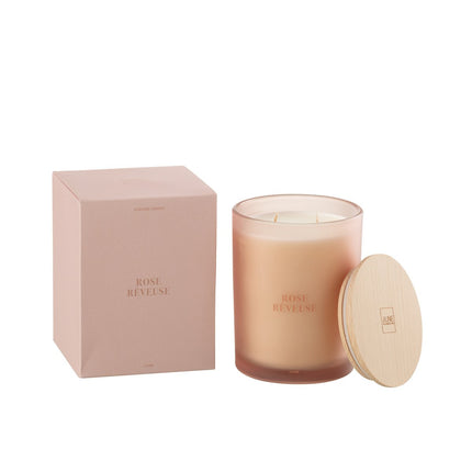J-Line Scented Candle Accords Essentiels Rose Rêveuse-52H