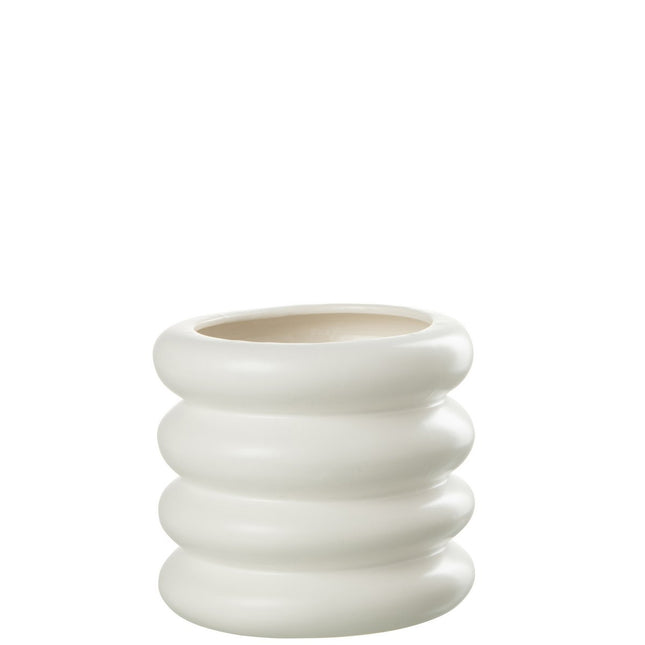 J-Line flower pot Cuffs - porcelain - white - small - Ø 18.50 cm