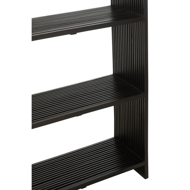 J-Line boekenkast 4 Schappen - gerecycleerd hout - zwart