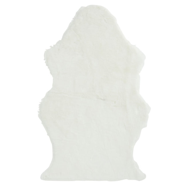J-Line Floor Mat Sheep Faux Fur White - Rug 50.00 x 30.00 cm