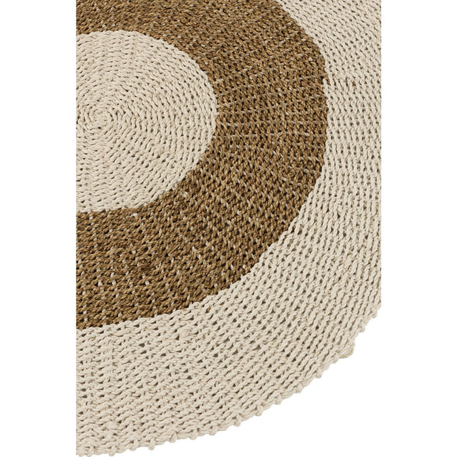J-Line carpet Round - seagrass - white/natural - small