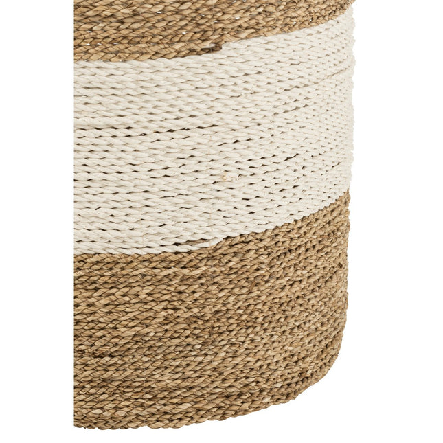 J-Line set of 3 baskets - seagrass - white/natural