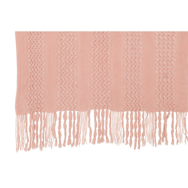 J-Line Plaid knitted - polyester - light pink - 160 x 130 cm