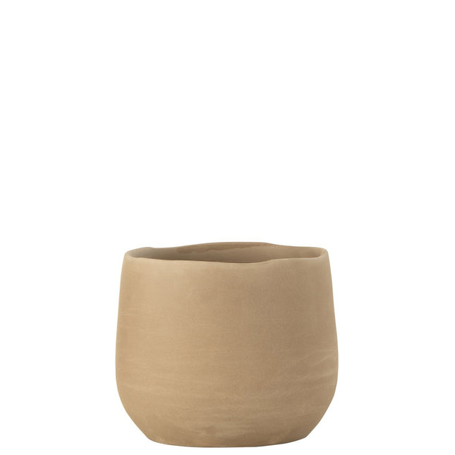 J-Line flower pot Plain - ceramic - beige - medium - 2 pieces