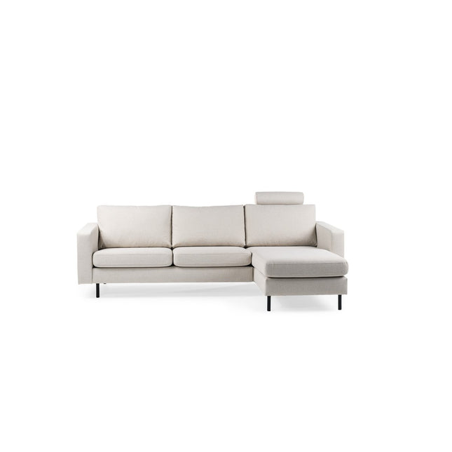 3 seater sofa CL L+R, with headrest, Dillon fabric, D820 ivory