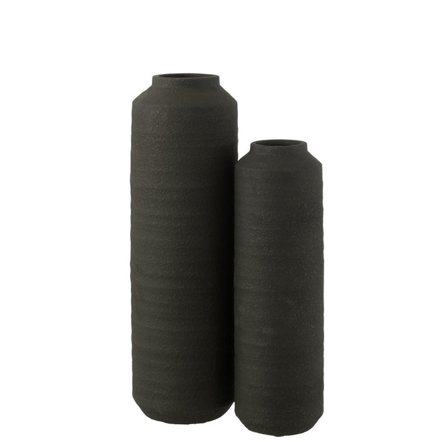 J-Line vase Cylinder Clay - ceramic - black - large