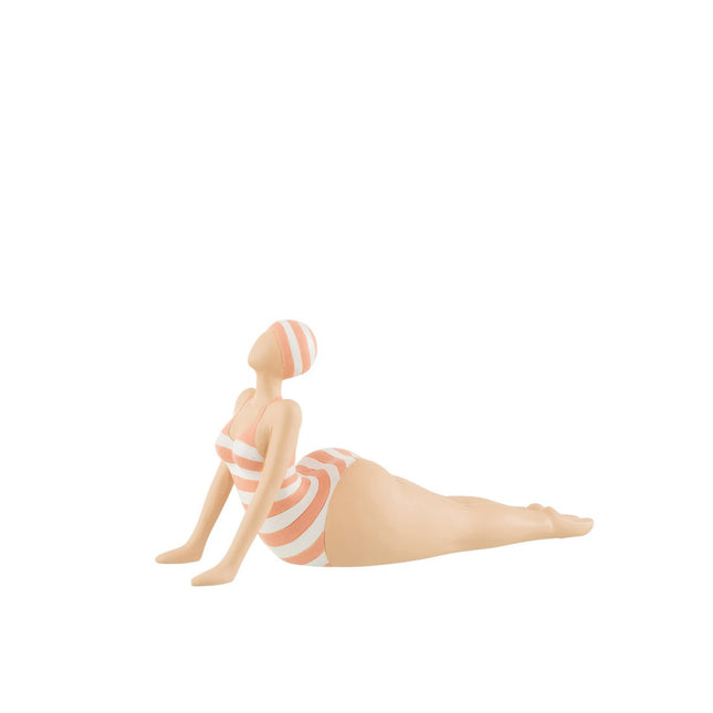 J-Line figure Woman Yoga Lying - polyresin - orange