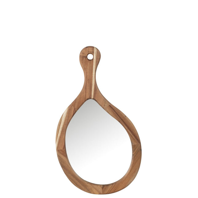 J-Line Mirror Palette Wood/Glass Nature Small