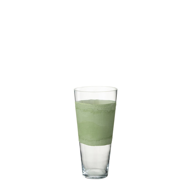 J-Line vase Delph - glass - transparent/green - small