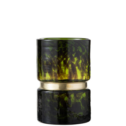 J-Line vase Speckle - glass - green/black/gold - small