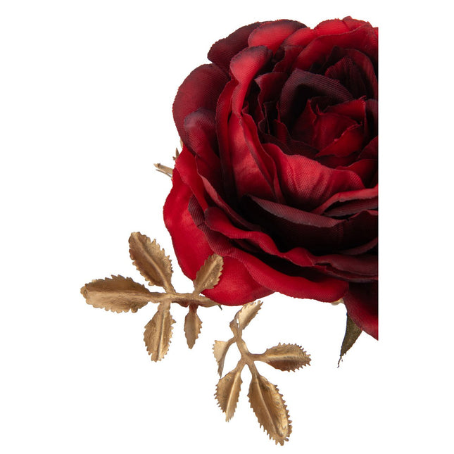 J-Line Christmas decoration branch rose - plastic - red/gold - 12x