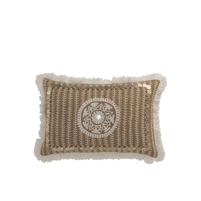 J-Line Cushion Rectangular Pattern - jute - natural/beige