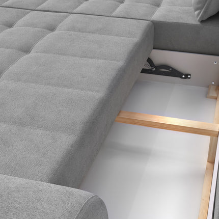 Baltico Gray Modern Corner Sofa Bed - Left