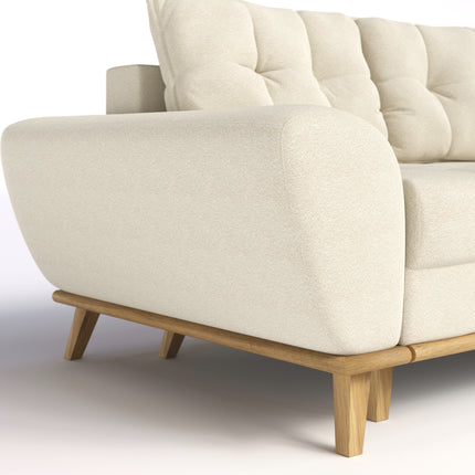 Baltico Beige Modern Corner Sofa Bed - Right