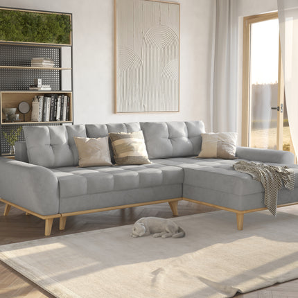 Baltico Gray Modern Corner Sofa Bed - Right