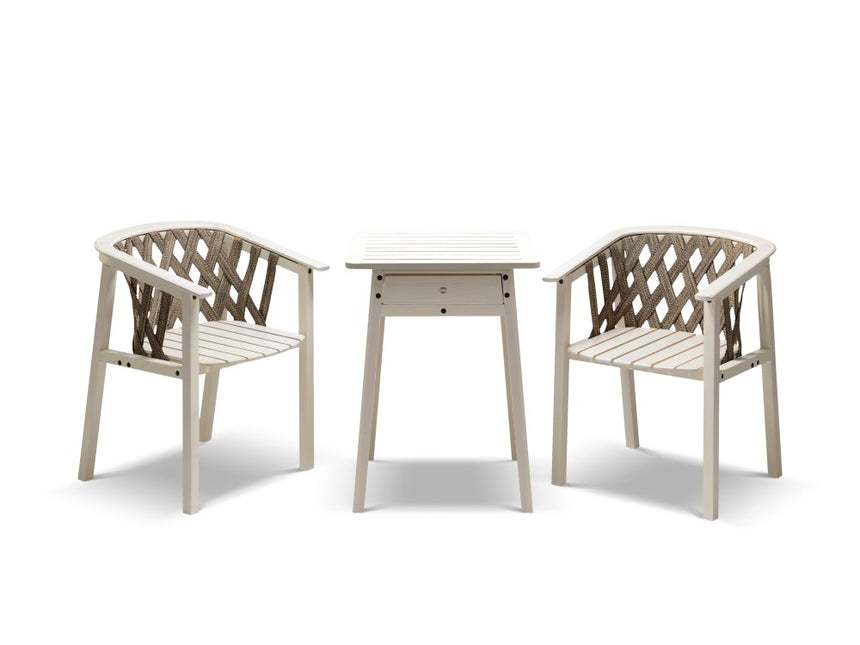 Garden Furniture Set, "Catalina", 2 Seats, Gold Pattern - Brown/White