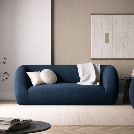 Boucle sofa, Ash, 2-seater, dark blue
