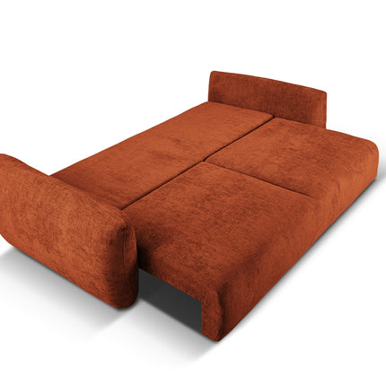 Sofa with bed function and box, Matera, 3 seats, terracotta