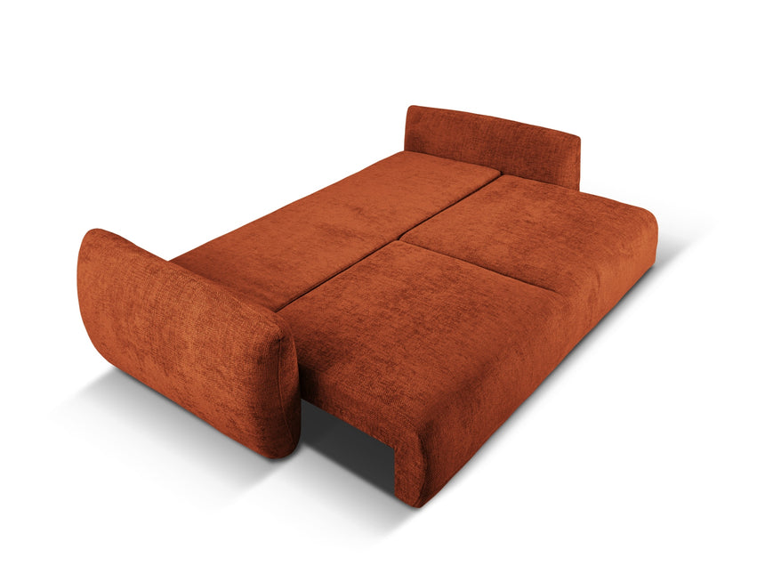 Sofa with bed function and box, Matera, 3 seats, terracotta