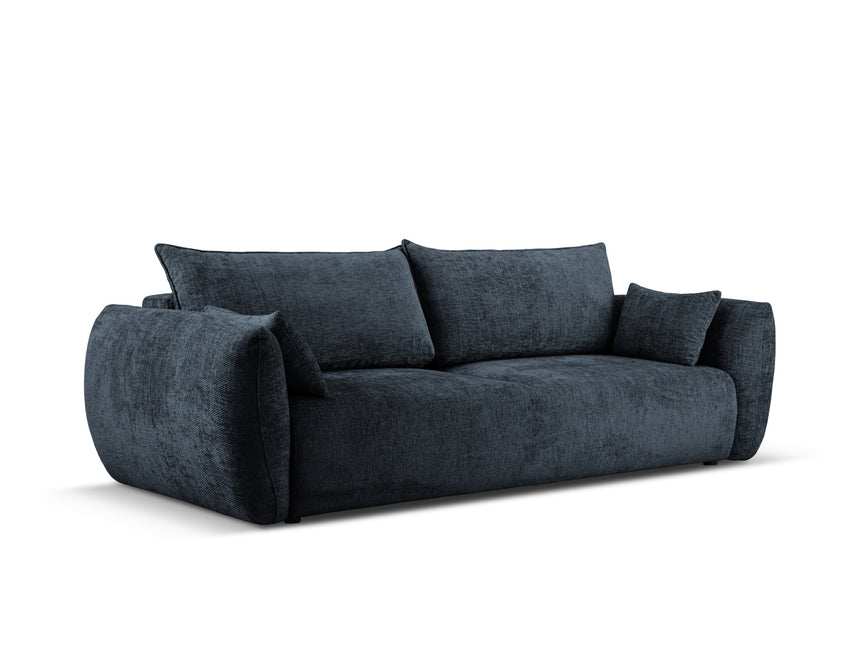 Sofa with bed function and box, Matera, 3 seats, royal blue