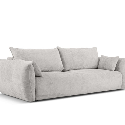 Sofa with bed function and box, Matera, 3 seats, light gray
