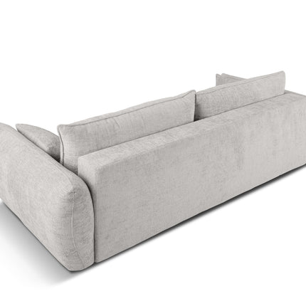 Sofa with bed function and box, Matera, 3 seats, light gray