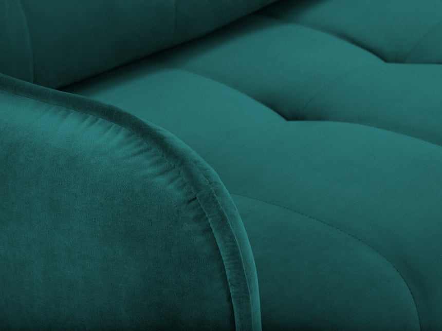 Velvet sofa with bed function, Napoli, 3-seater, turquoise