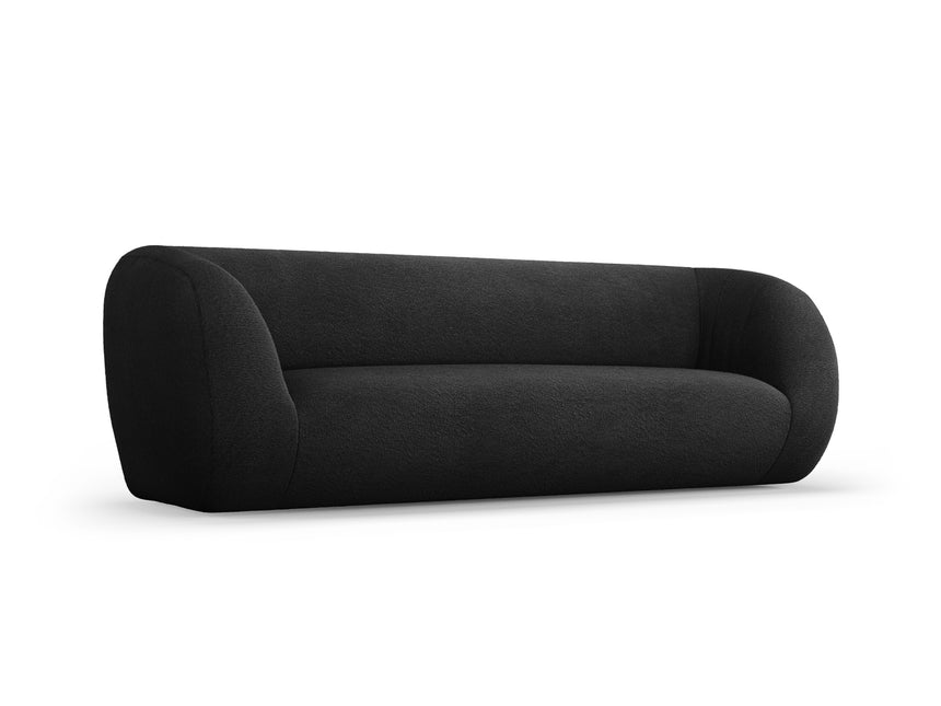 Boucle sofa, Ash, 3-seater, black