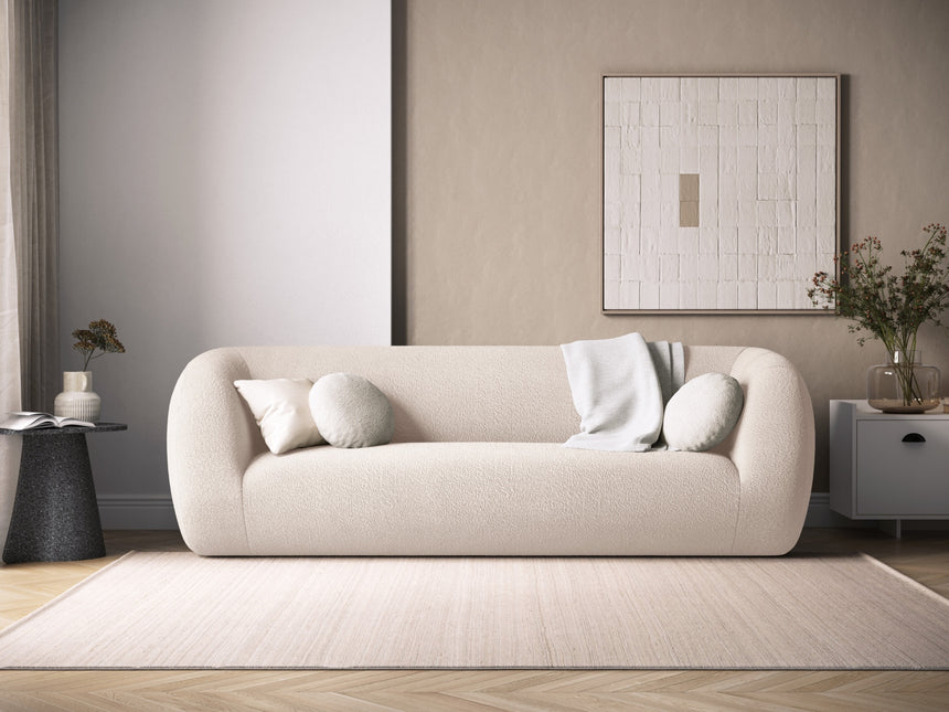 Boucle sofa, Ash, 3-seater, beige