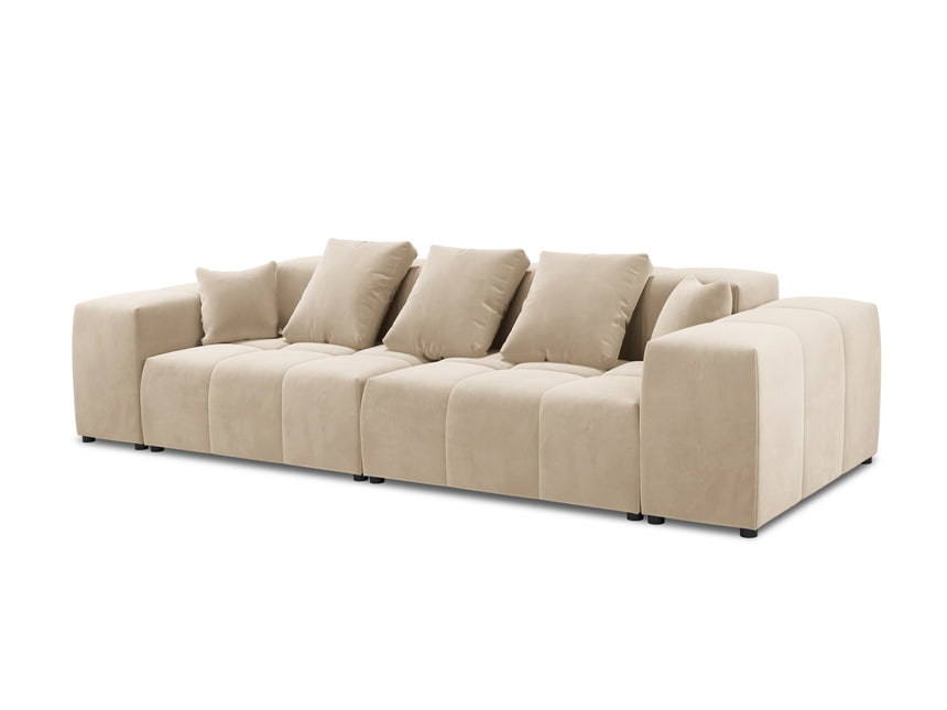 Modular sofa velvet, Rome, 3-seater, beige