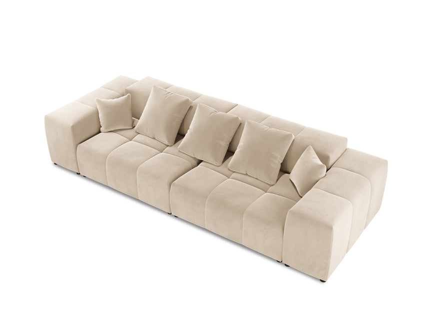 Modular sofa velvet, Rome, 3-seater, beige