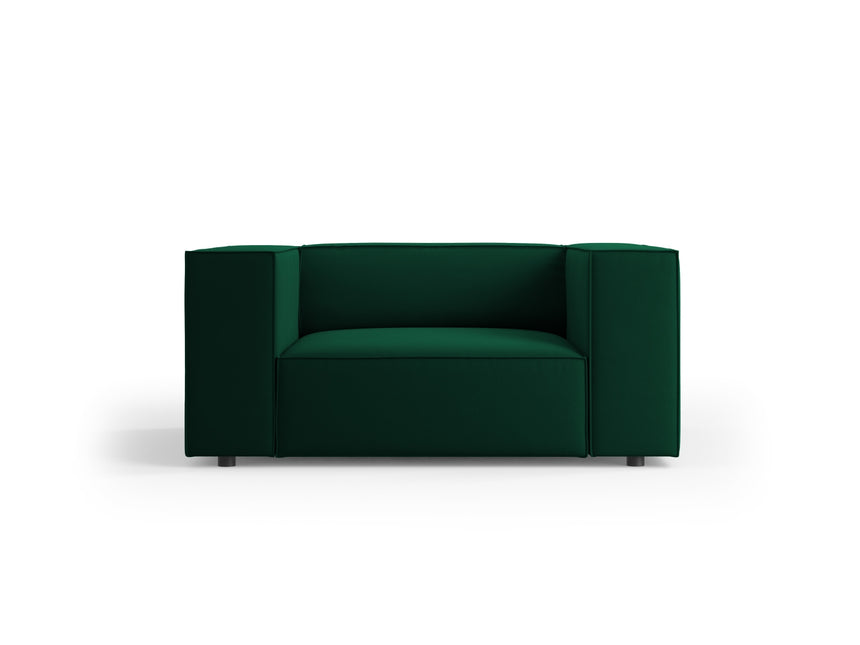 Velvet armchair, Arendal, 1-seater, bottle green