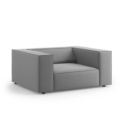 Velvet armchair, Arendal, 1-seater, light gray