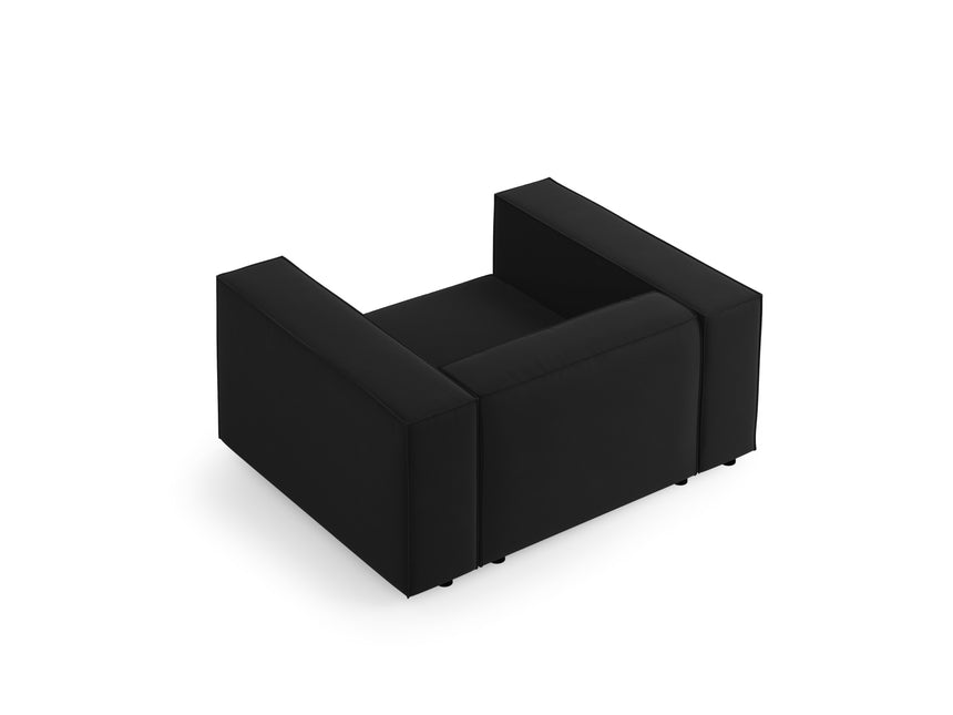 Fluwelen fauteuil, Arendal, 1-zits, zwart