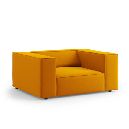 Fluwelen fauteuil, Arendal, 1-zits, geel