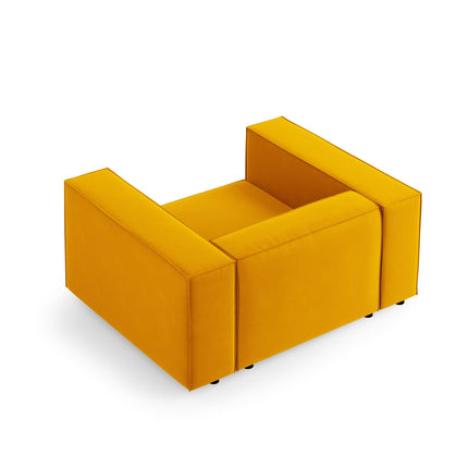 Fluwelen fauteuil, Arendal, 1-zits, geel
