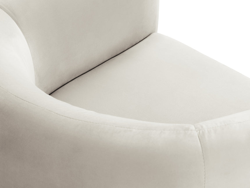 Velvet armchair, Pelago, 1-seater, light beige