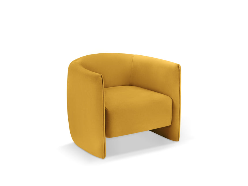 Fluwelen fauteuil, Pelago, 1-zits, geel