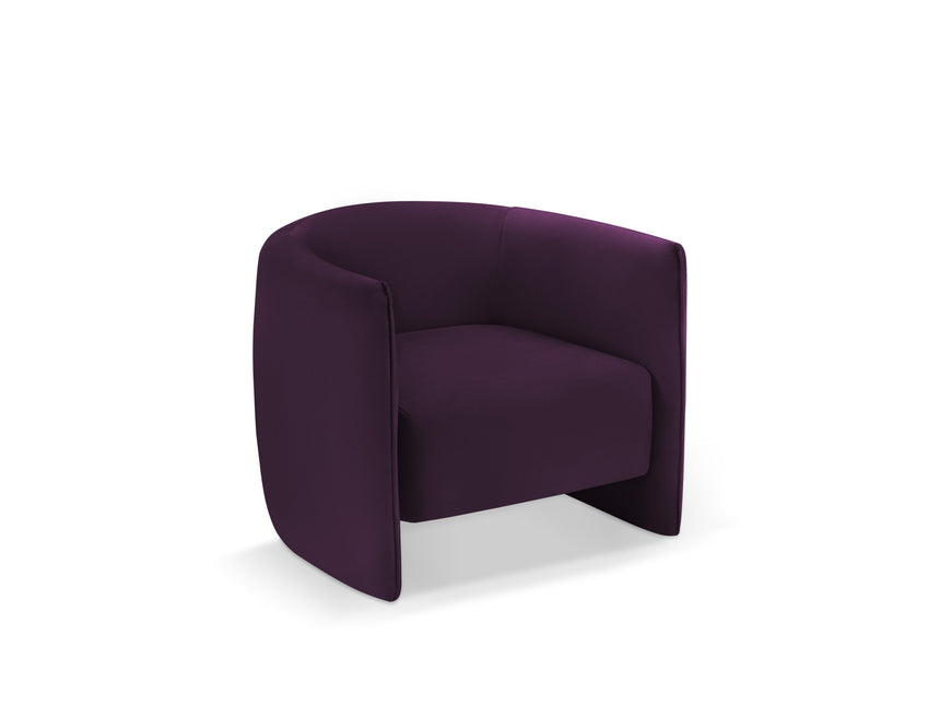 Velvet armchair, Pelago, 1-seater, burgundy