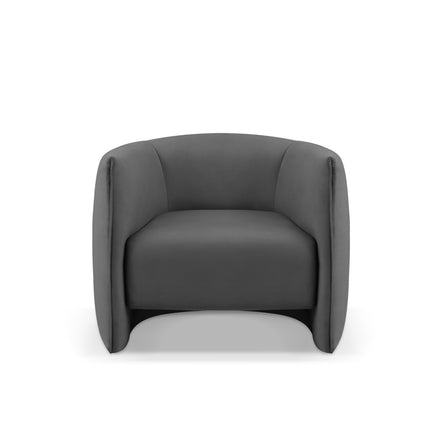 Velvet armchair, Pelago, 1-seater, dark gray