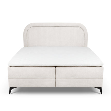 Box spring bed set: headboard + box springs/mattress + top mattress, Eclipse, light beige