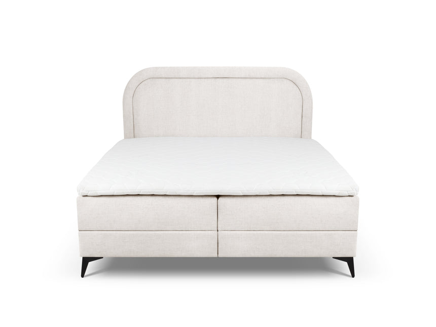 Box spring bed set: headboard + box springs/mattress + top mattress, Eclipse, light beige