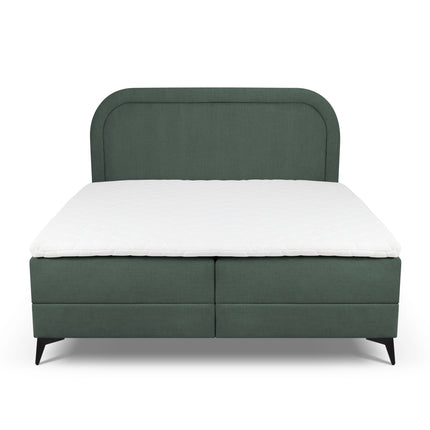 Box spring bed set: Headboard + Box springs/Mattress + Top mattress, Eclipse, Sea green