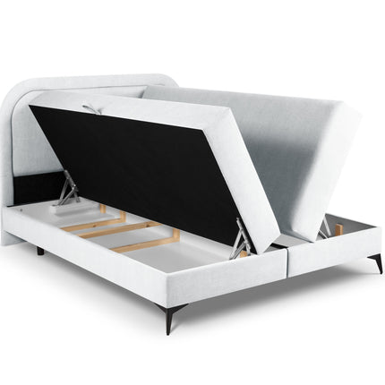 Box spring bed set: headboard + box springs/mattress + top mattress, Eclipse, light gray
